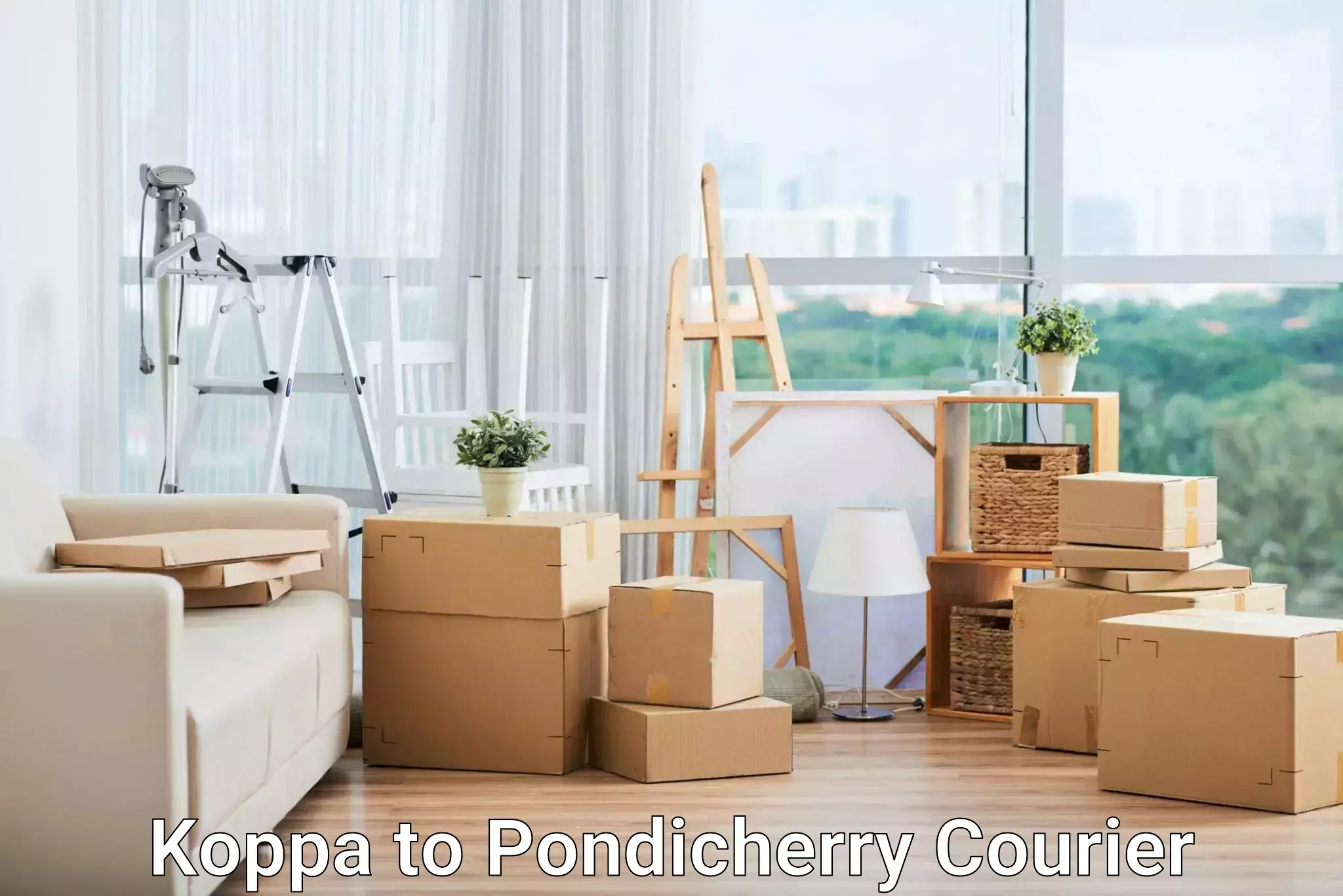 Return courier service Koppa to Pondicherry