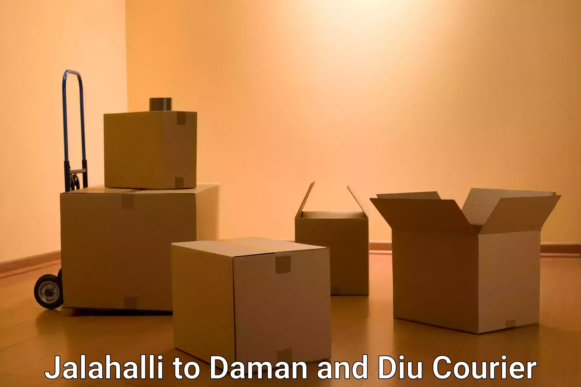 Local courier options Jalahalli to Daman and Diu