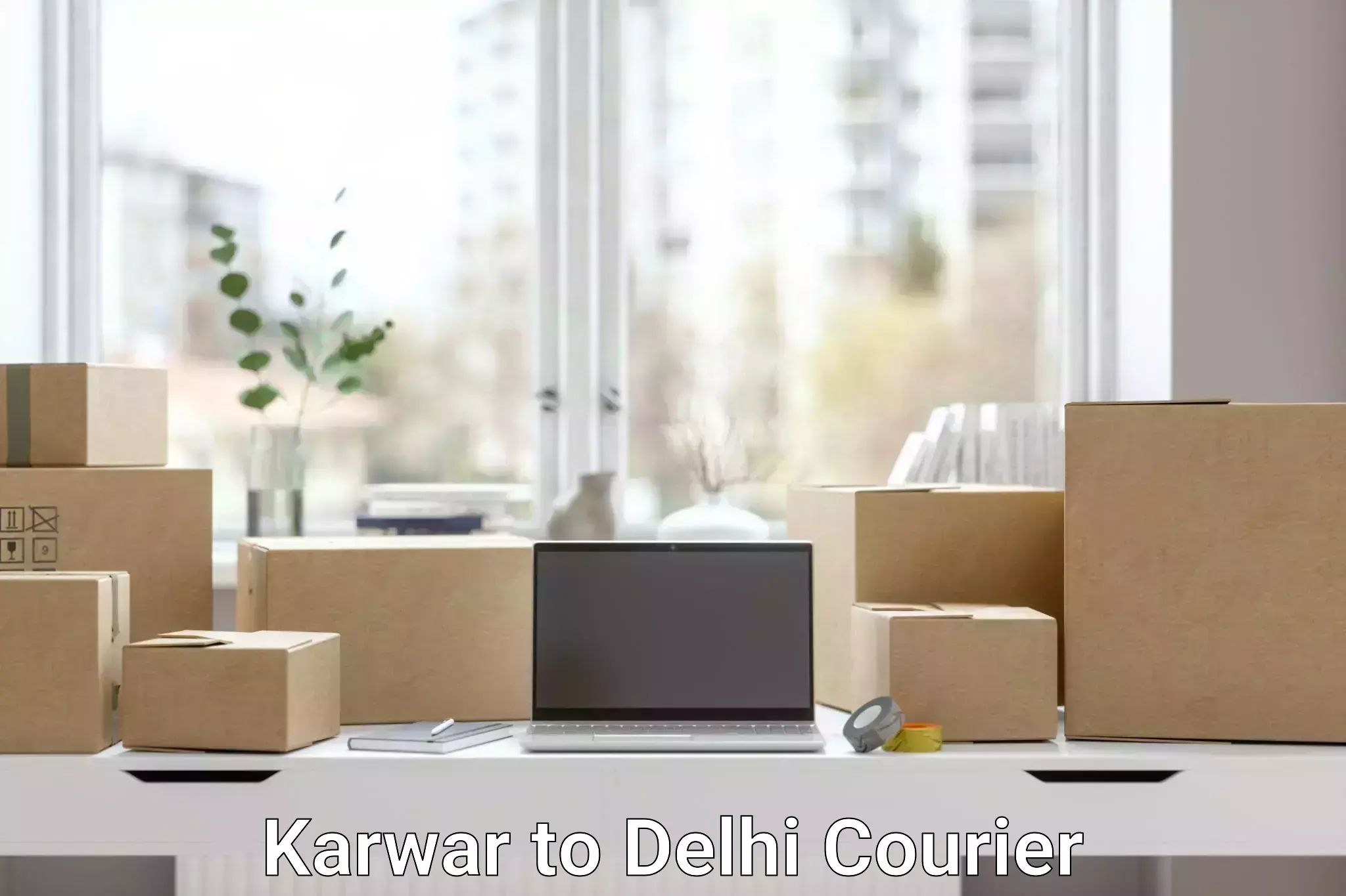 Doorstep delivery service Karwar to East Delhi