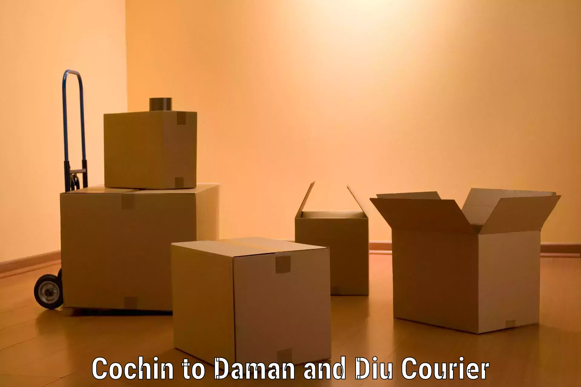 Furniture delivery service Cochin to Daman and Diu