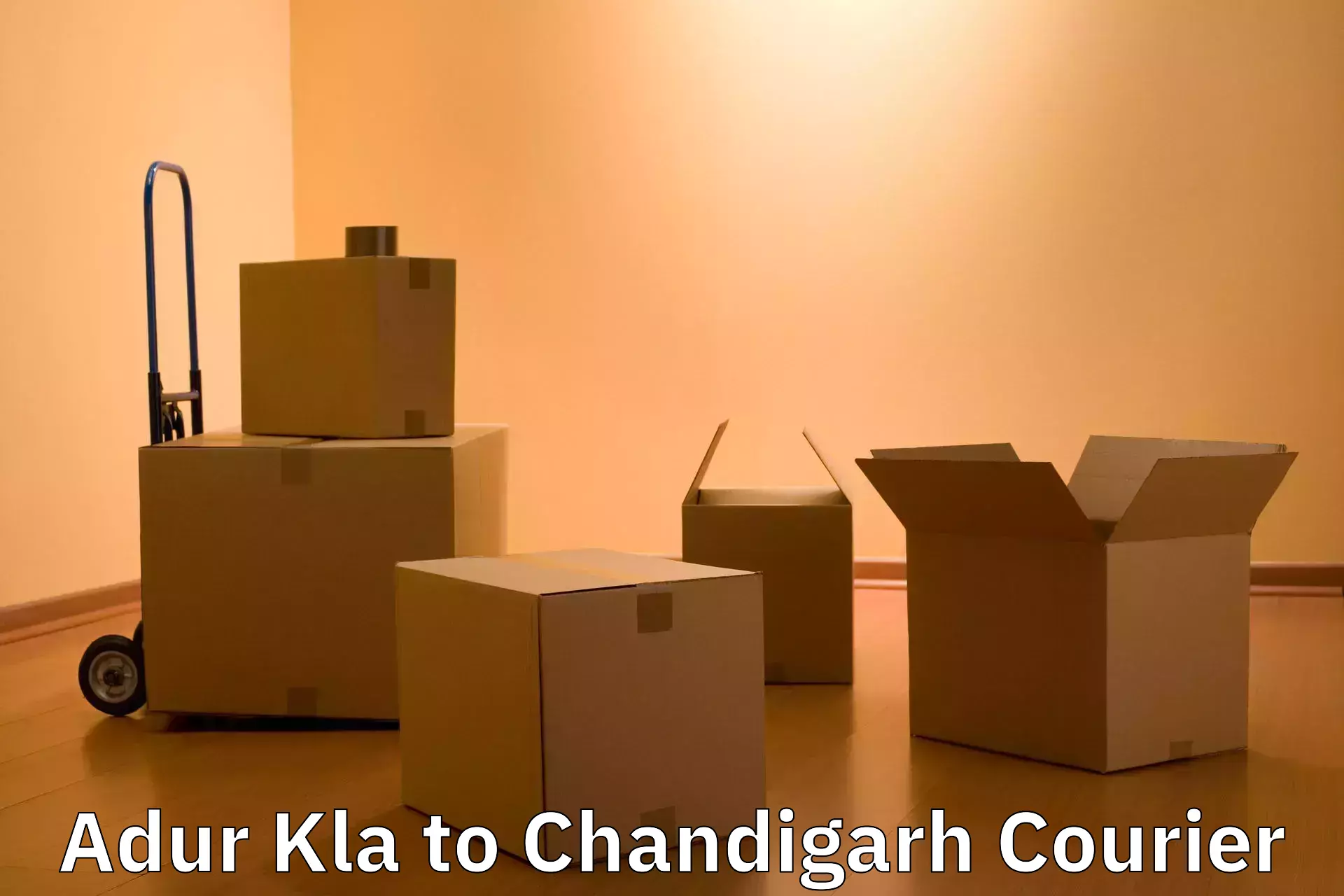 Baggage courier strategy in Adur Kla to Panjab University Chandigarh