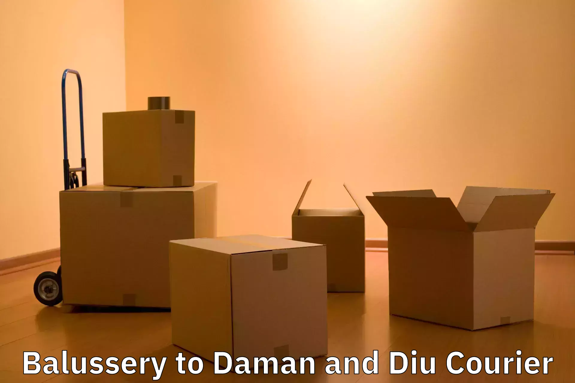 Luggage shipment processing in Balussery to Daman and Diu