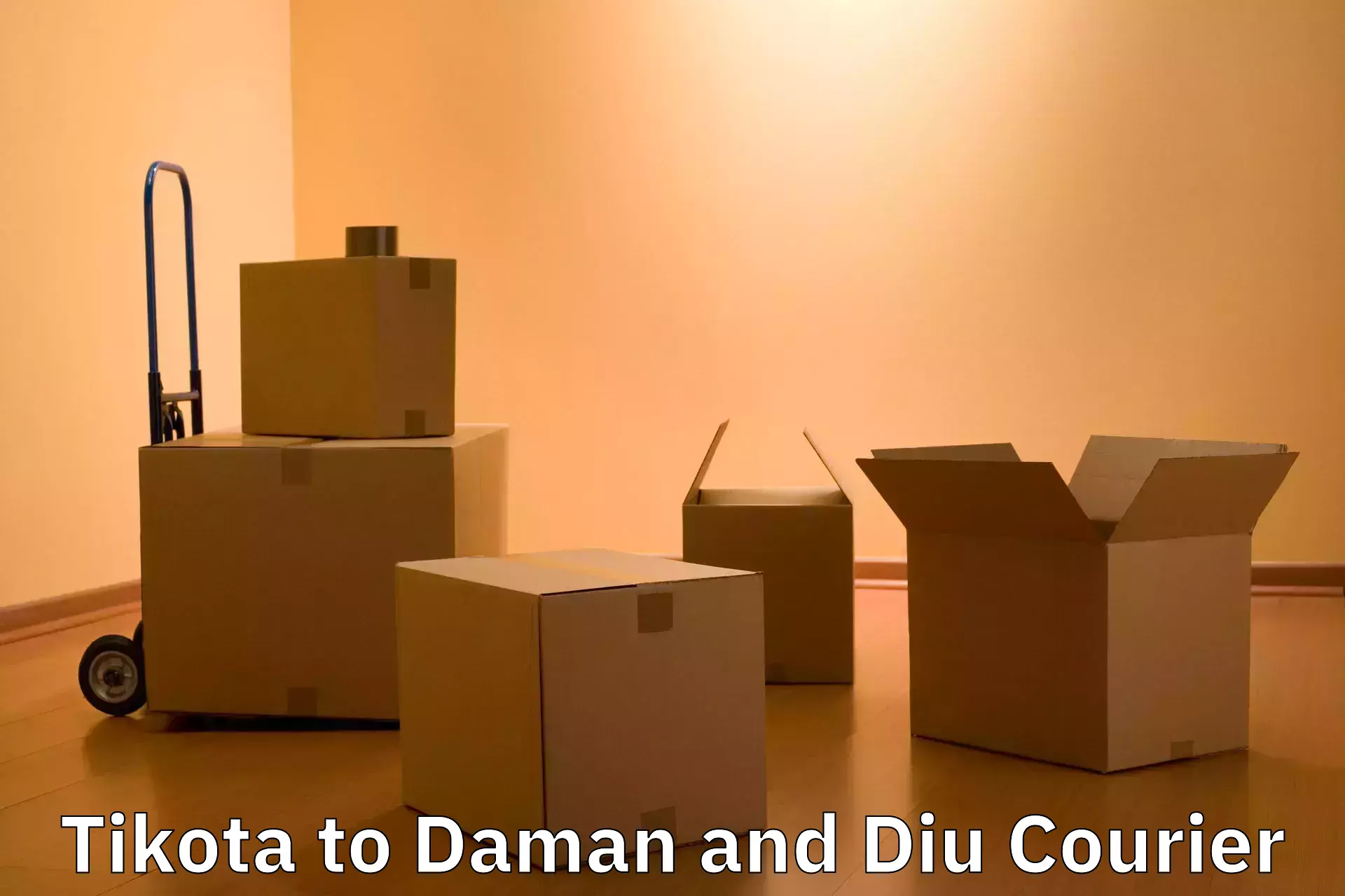Online luggage shipping booking Tikota to Daman and Diu